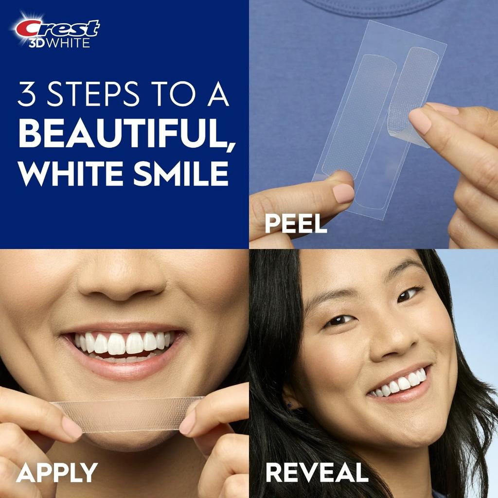 Set Of 11 Crest 3D White Rapid Smile Makeover Teeth Whitening Strips, 10% Concentration, 14-Day Treatment, 45 Minutes Per Session, Whitening Level 10