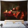 Home Wall Decoration Tapestry European Flower and Fruit Oil Painting Hanging Cloth Office Living Room Tapestry
