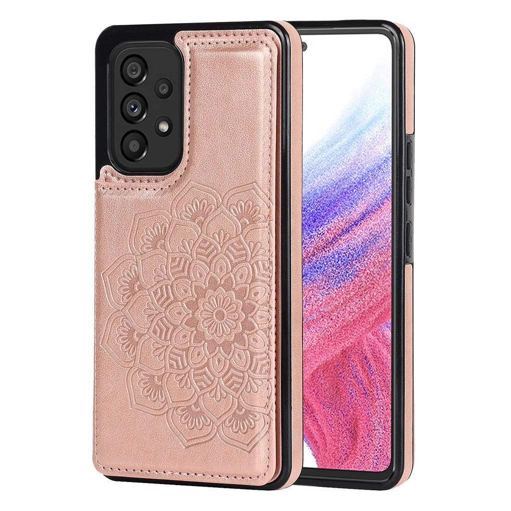 Подходит для Samsung Galaxy A14 A15 A16 A21 A25 A36 A42 A52 A56 A73 Чехол с держателем для карт, Кошелек с цветами и магнитными кнопками