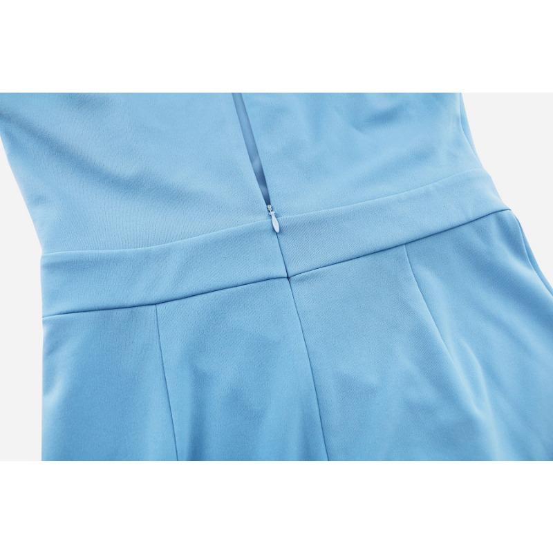 Женское сексуальное платье с тонким стоячим воротником без рукавов и рюшами в виде рыбьего хвоста, платья