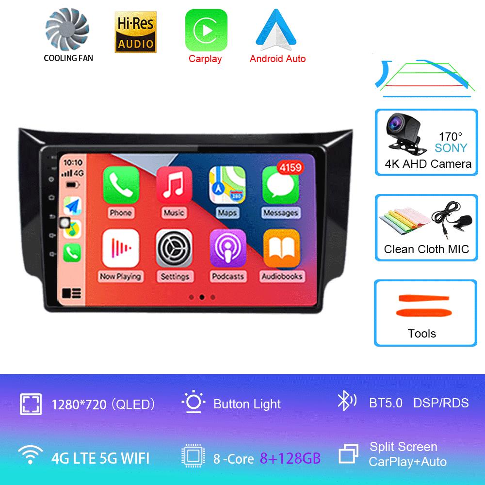 Автомобильное радио Android 14 Carplay Auto для Nissan Sylphy B17 Sentra 12 2012 2013 2014-2018 GPS Мультимедиа Видео Плеер Стерео 2din 4G