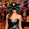 Halloween Masquerade Mask Set Gothic Feather & Lace Cape Set, Devil Horn Festive Holiday Party Outfit Cosplay Prop, Dark Vampire Queen Costume