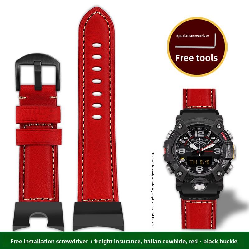 GG-B100 Ремешок для часов из итальянской коровьей кожи Для Casio G-Shock Little Mud King GG B100 Винтажный ремешок из натуральной кожи мужской браслет