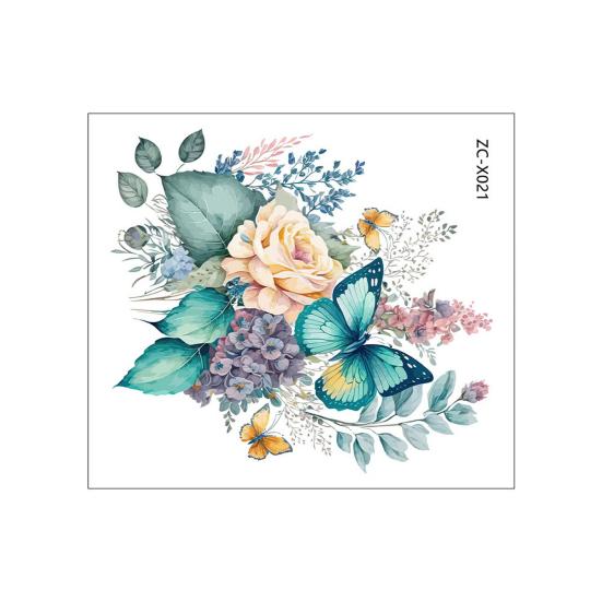 Toilet Sticker Floral Pattern Toilet Lid Sticker Self-Adhesive Bathroom Decal Home Restroom Decor KTY