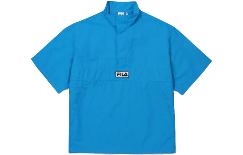 Men's FILA T-Shirts Men's Ocean Blue Stand Collar Moderate