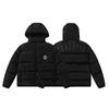Couple Retro Stand-Up Collar Letter And Small Label Embroidered Zipper Down Warm Jacket