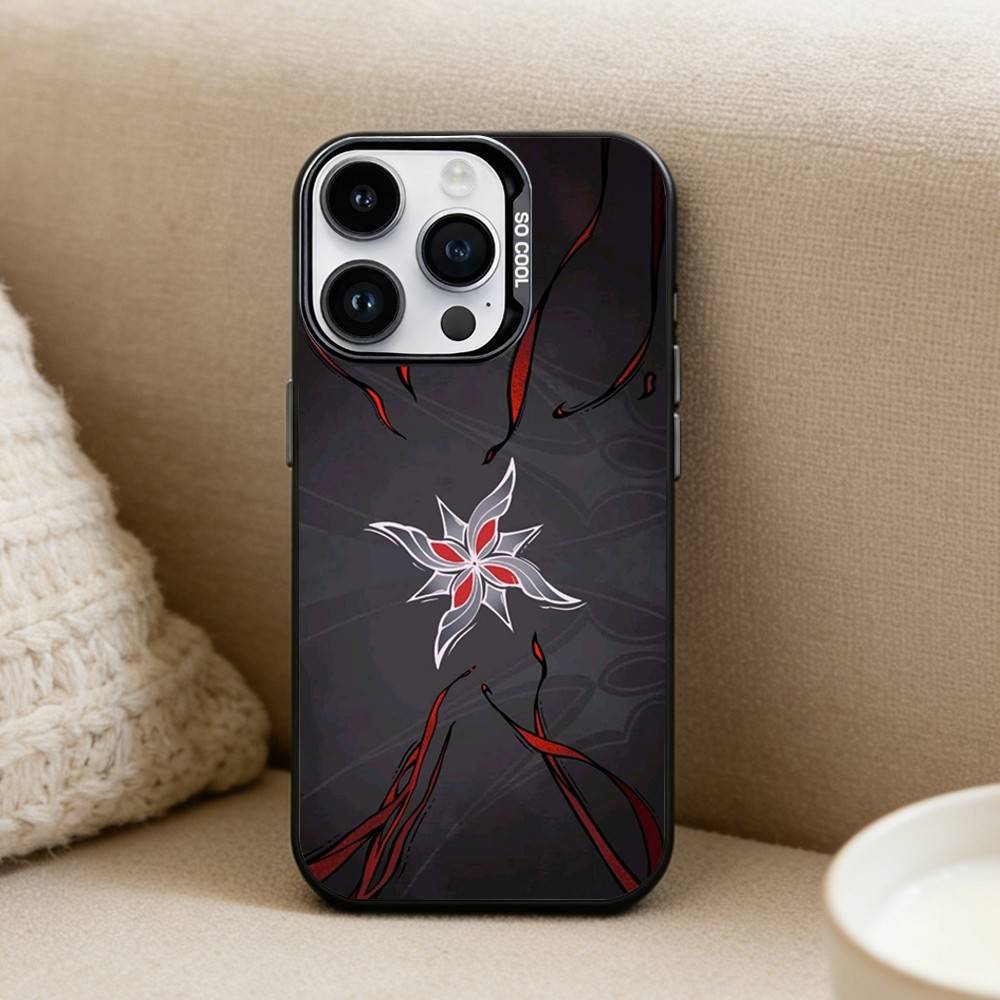 Чехол для телефона Arlecchino Genshin Impact для iPhone 17, 16, 15, 14, 13, 12 Pro Max Черный Матовый Конфетный Ударопрочный Чехол