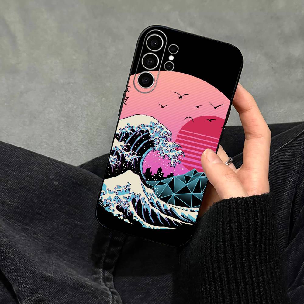 G-Большая волна у Канагавы Чехол для телефона для Samsung S25, S24, S21, S22, S23, S30, Ultra, S20, Plus, Fe, Note, 10, 9, 5G Черный чехол