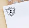 Printtoo Triangle Swirl Border Z Alphabet Monogram Initial Self Inking Rubber Stamp R-40 Office