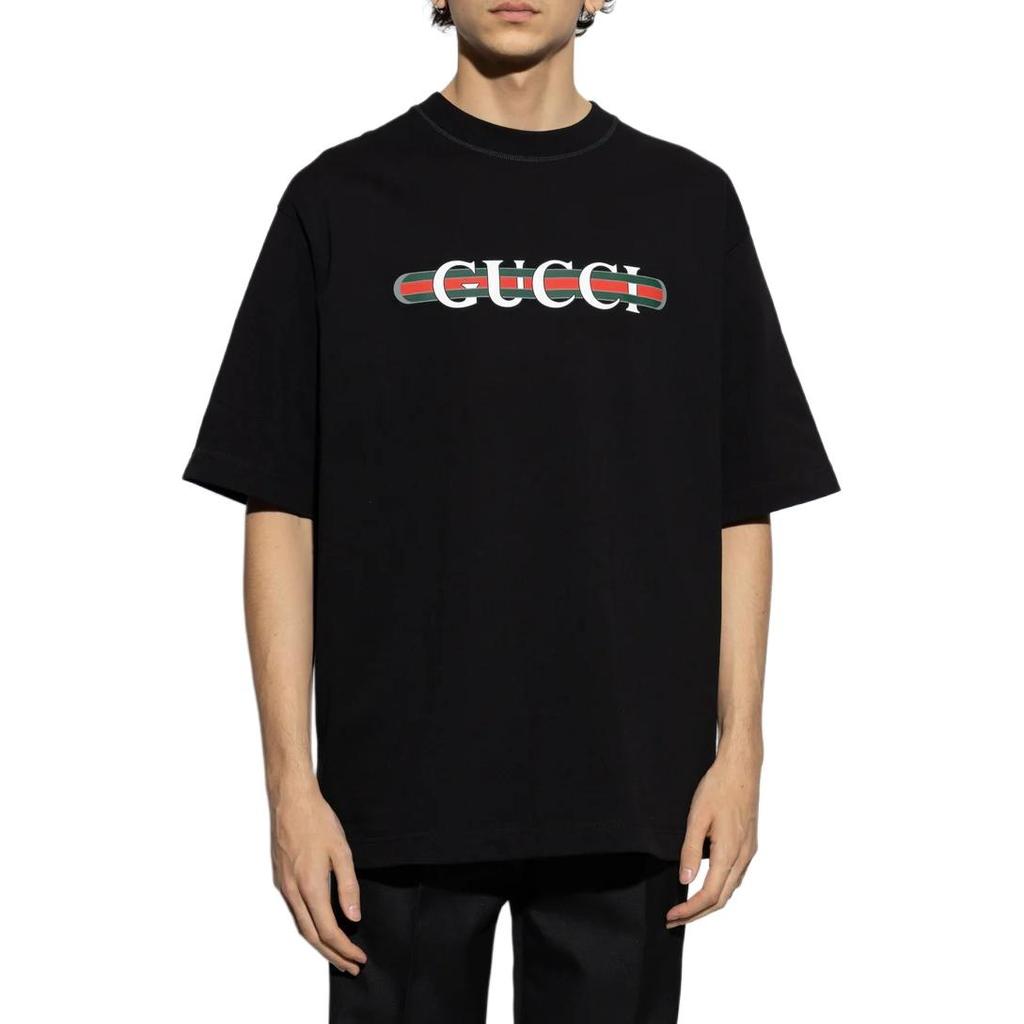 GUCCI Logo Printed Jersey T Shirt Men's 784361-XJGTE-1152