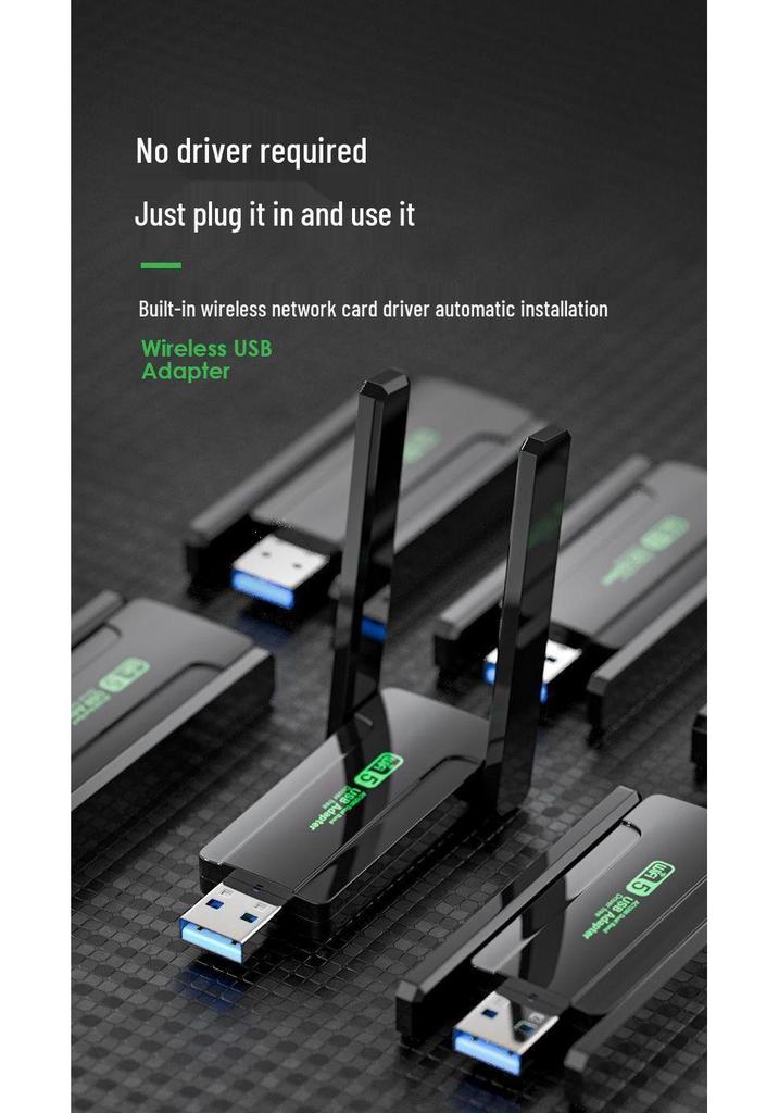 Driver-Free WiFi 6 USB Network Card: Wireless Gigabit Receiver & Transmitter for Desktop Computers