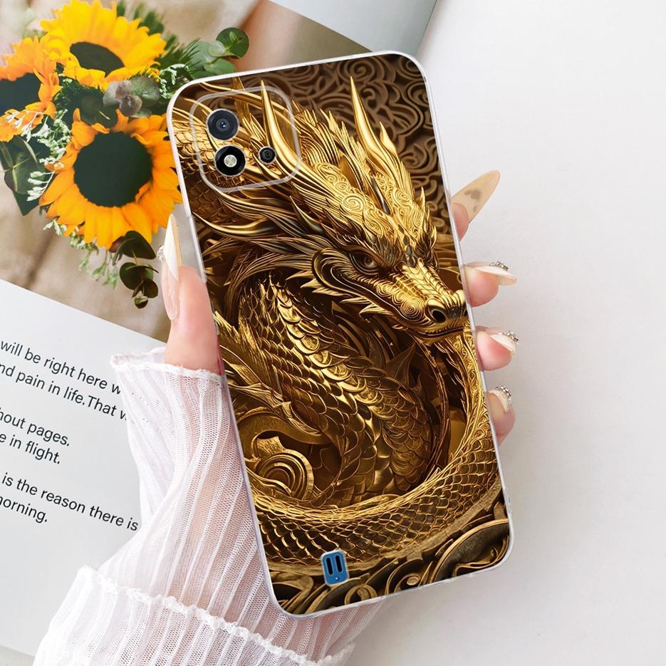 Чехол для Realme C11 2021 RMX3231 Цветы Расписной Чехол Мягкий Силиконовый Чехол для Телефона Для Realme C20 C 11 RealmeC11 2021 Сумки