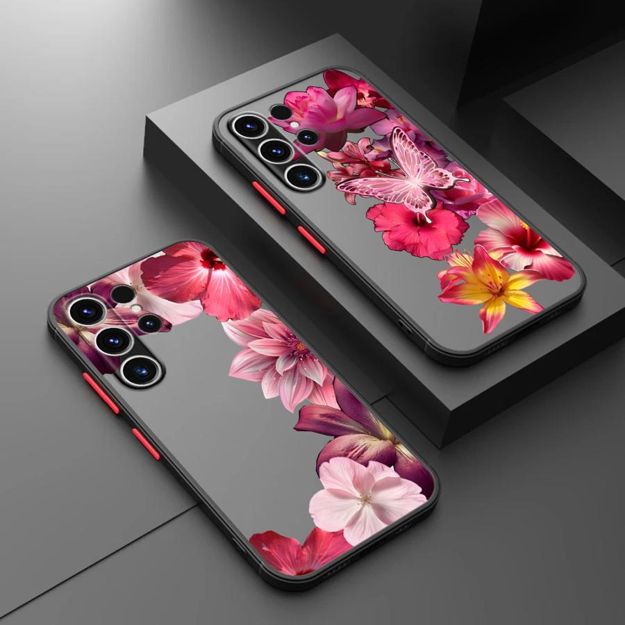 Чехол Задняя крышка для телефона Funda для Samsung Galaxy S21 S20 FE S24 Plus S26 S25 Ultra S22 S23 FE Note 20 Ultra 10+ Мультяшный Цветочный Арт