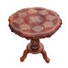 Sheesham Wooden Side Table with Brass Carving – 21x21 Inch Round Coffee Table, Handcrafted Living Room & Outdoor Accent Table