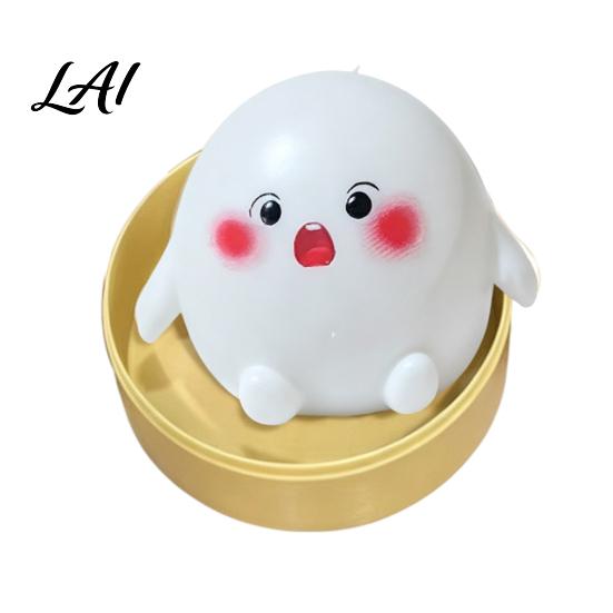 Steamed Bun Squeeze Toy Cartoon with Steamer Stress Relief Dough Gadgets Ball Sensory Fidget Toy Anti-Anxiety Hand