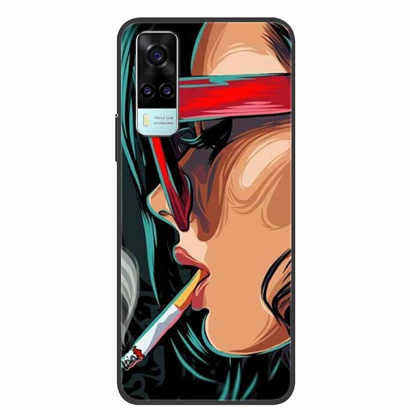 Чехол для vivo Y31 2021 Ударопрочный Мягкий силикон ТПУ Задняя крышка Для Vivo Y53S 4G Y31 2021 Y 31 Чехол V2036 Чехол для телефона Милый мультяшный