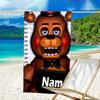 1pc Freddy bear2 Beach Towel with Custom Name, Beach/Swimming/Bath/Picnic/Camping Towel, Suitable for Seaside Beaches