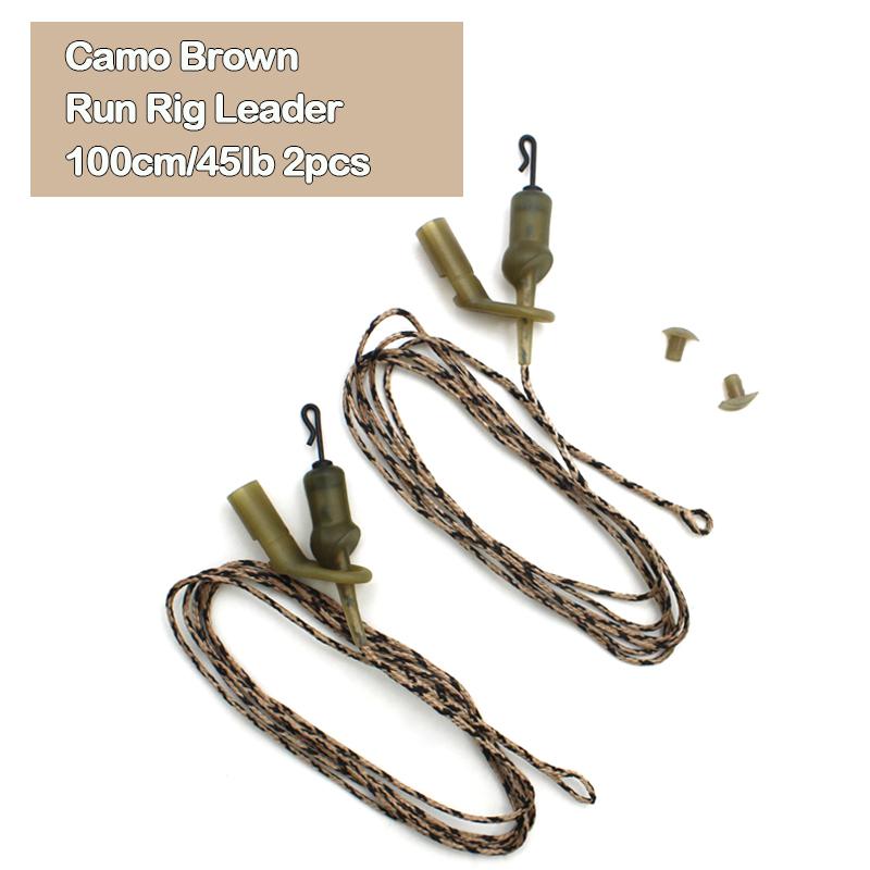 2x Run Rig Leadcore Leader Carp Fishing Line Camo Green/Camo Brown Braided Wire For Carp Fishing Terminal Tackle Accessories