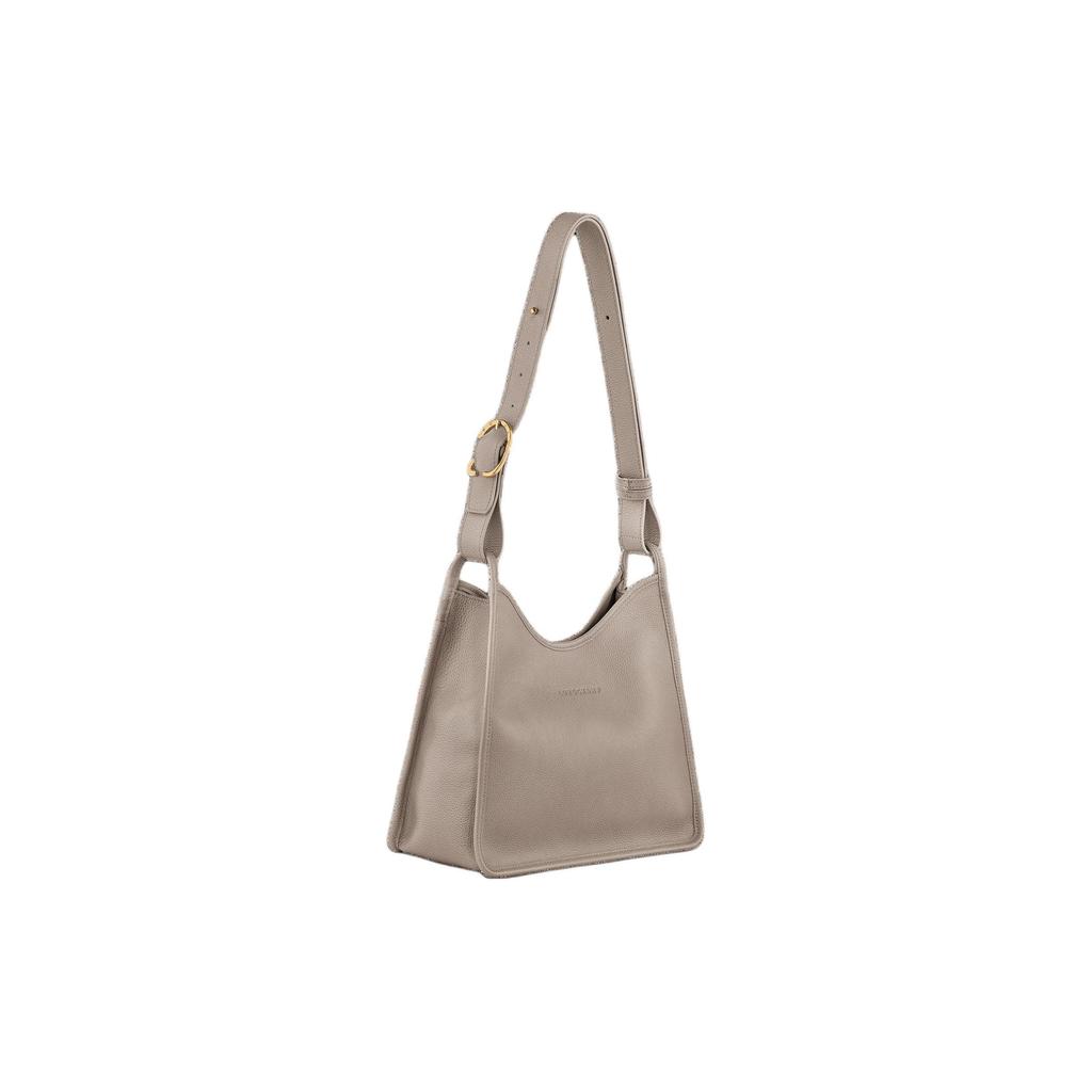 Longchamp Le Foulonne 29 Layered Leather Shoulder Bag Women Shoulder Bag Gray-Brown 10155021P55
