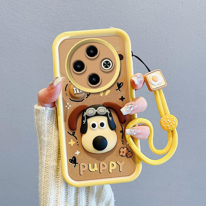 KEYSION Противоударный чехол для TECNO Spark 30C со шнурком, мягкий силиконовый чехол с милой 3D-мультяшной куклой для TECNO Spark 30C