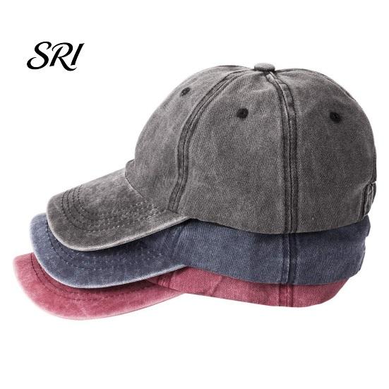 Baseball Hat Soft Top Adjustable Buckle Washed Distressed Sun Breathable Cap Retro Street Style Men Women