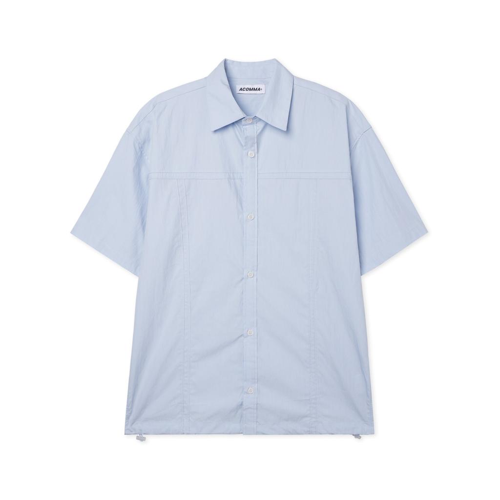 APOSTROPHE COMMA Horizon Nylon String Short Sleeve Shirt_Black