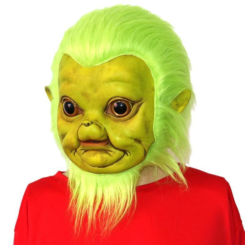New Christmas Green Monster Mask Christmas Monster Latex Headgear Grinch-themed holiday party props