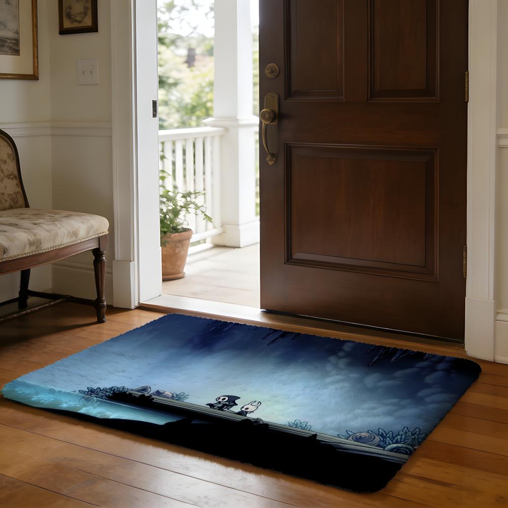 HHollow KKnight Anime Floor Mat Soft Flannel Absorbent Mat Non-Slip Rug Home Bedroom Bathroom