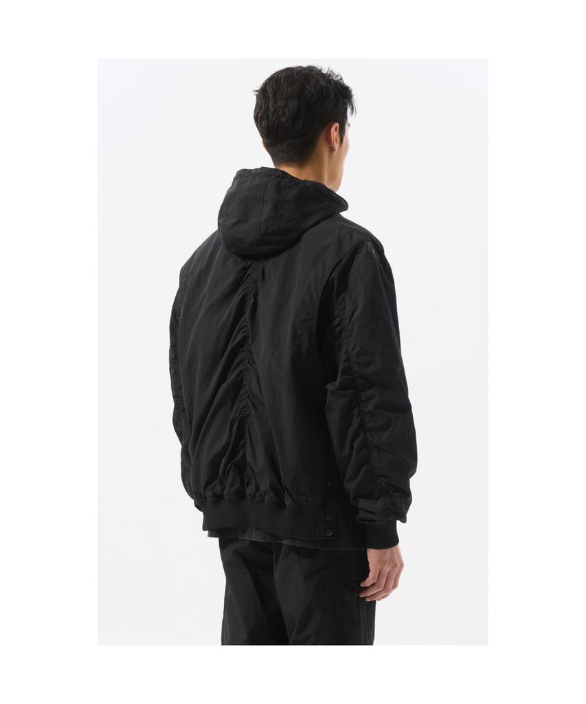 Customellow Black Detatchable Hood Ma-1 Bomber Cwuas25111Bkx