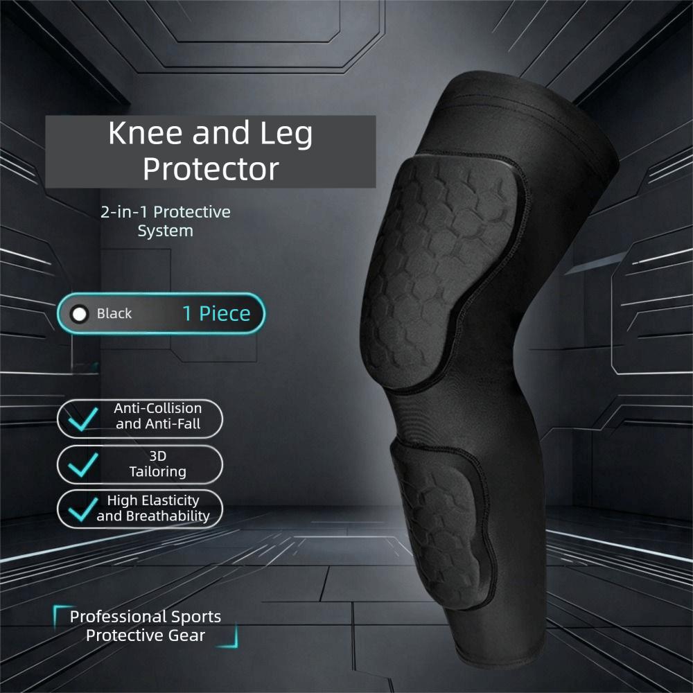 Breathable Compression Knee Sleeves Honeycomb Anti Collision Knee Brace Padded Knee Pad Football