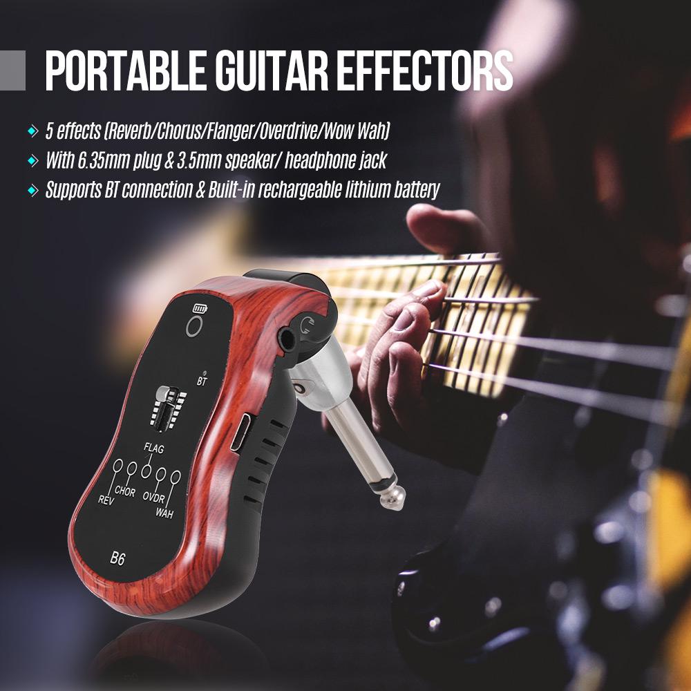Portable Guitar Effectors Effect Synthesizer with 5 Effects(Reverb/Chorus/Flanger/Overdrive/Wow