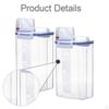2Pcs Dry Food Airtight Cereal Container with Measuring Cup Lid Space Saving Grain Dispenser for