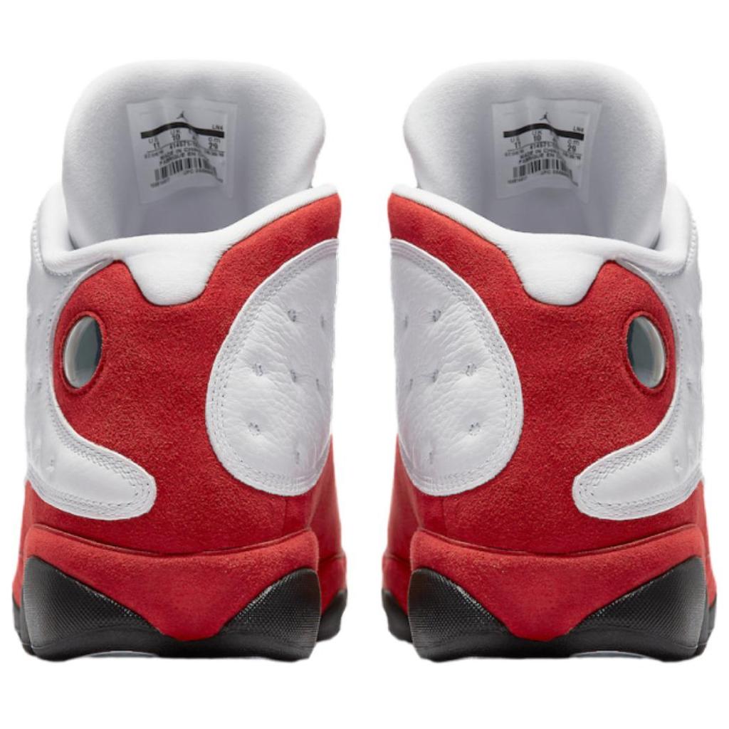 Jordan Air Jordan 13 Нескользящие Устойчивые к истиранию Средние Винтажные Баскетбольные Кроссовки Унисекс Белый Черный 414571-102