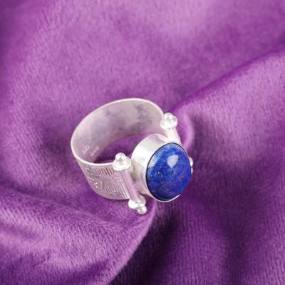 Натуральный Лазурит Драгоценный Камень 925 Стерлинговое Серебро Ювелирные Изделия Ручной Работы Кольцо Для Подарка RR-22-22