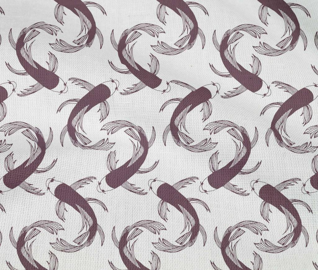 oneOone Ткань Cotton Flex Chocolate Brown, швейная ткань с принтом Koi Fish Ocean, по ярдам, 40 дюймов