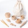 Sensory Bin Tools Toys Montessori Transfer Work Development Learning Toy with Bag Wooden Scoops