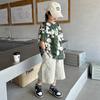 Boys' short sleeved T-shirt for summer 2026, new big children's summer outfit, pure cotton half sleeved top, boys' summer T-shirt