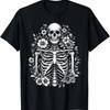 Floral Skeleton Flowers Goth Aesthetic T-Shirt