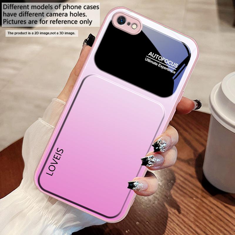 Фиолетово-синяя комбинация Для iPhone 17 Air 16 E 15 14 13 Plus 12 mini 11 17 Pro Max XR Xs Max 16E 7 8 Чехол для телефона из закаленного стекла