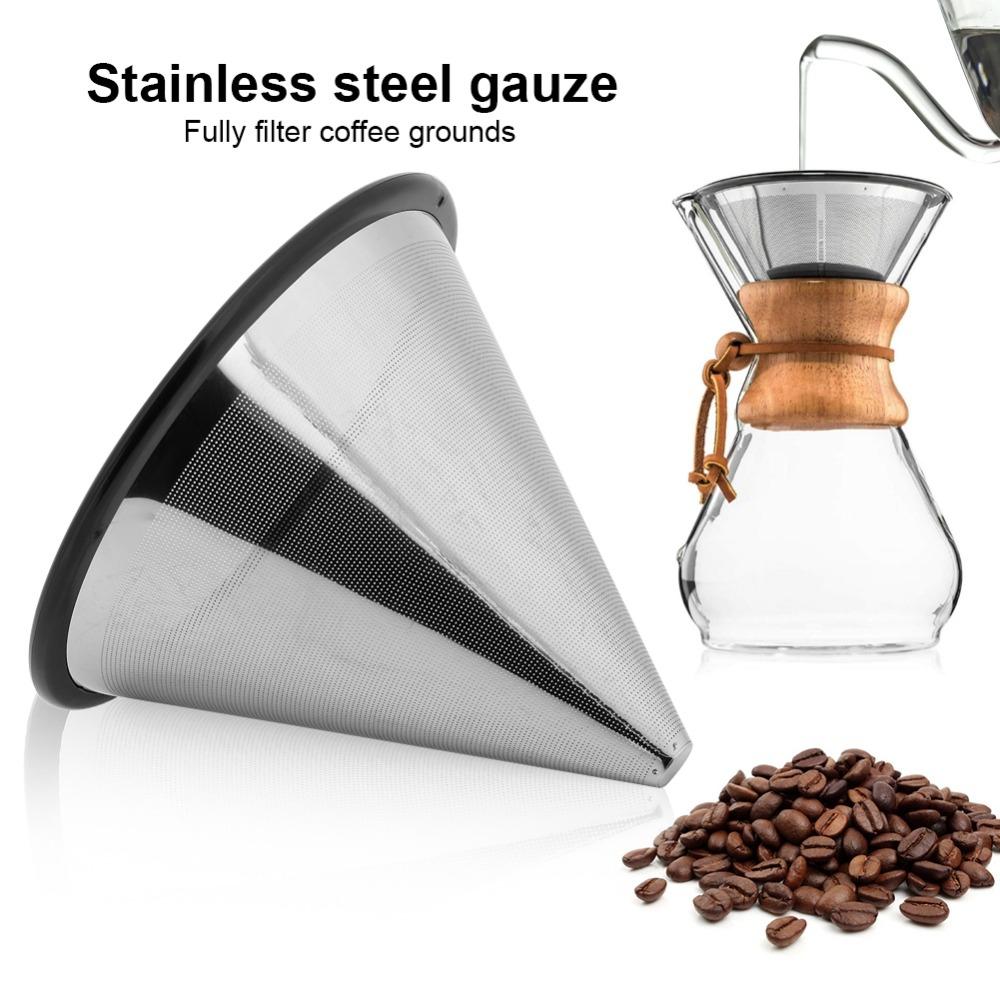 Metal Base Stainless Steel Coffee Filter Stainless Steel Coffee Mesh Strainer Single Cup Brewing