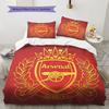 Arsenal F Pattern Bedding,Quilt Set Quilt Cover Pillowcase Home Birthday Gift(1 * duvet cover + 2 * pillowcase, without core)