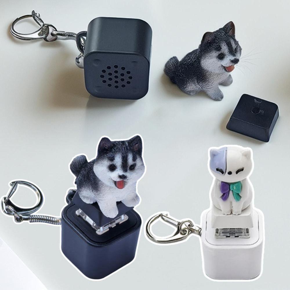 Rechargeable Keychain Finger Button Stress Relief Keycap Key Button Fingertip Gadget