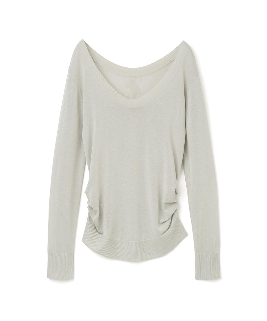 MILLO WOMEN Sheer Loose Fit Knit Top [Beige]