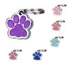 Ramidos Personalised Engraved Glitter Paw Print Tag Dog Cat Pet ID Tags Reflective