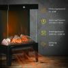 Electric Fireplace, 2000 W, Freestanding with Heating, LED 3D Flame Effect, 4 Brightness Levels, with Thermostat, Overheat Protection, Black