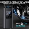 Мини Портативный Велосипедный Насос Беспроводной Накачиватель Шин для Автомобиля Ручной Электрический Воздушный Насос для Транспортного Средства с Цифровым Дисплеем, USB Зарядкой и Манометром