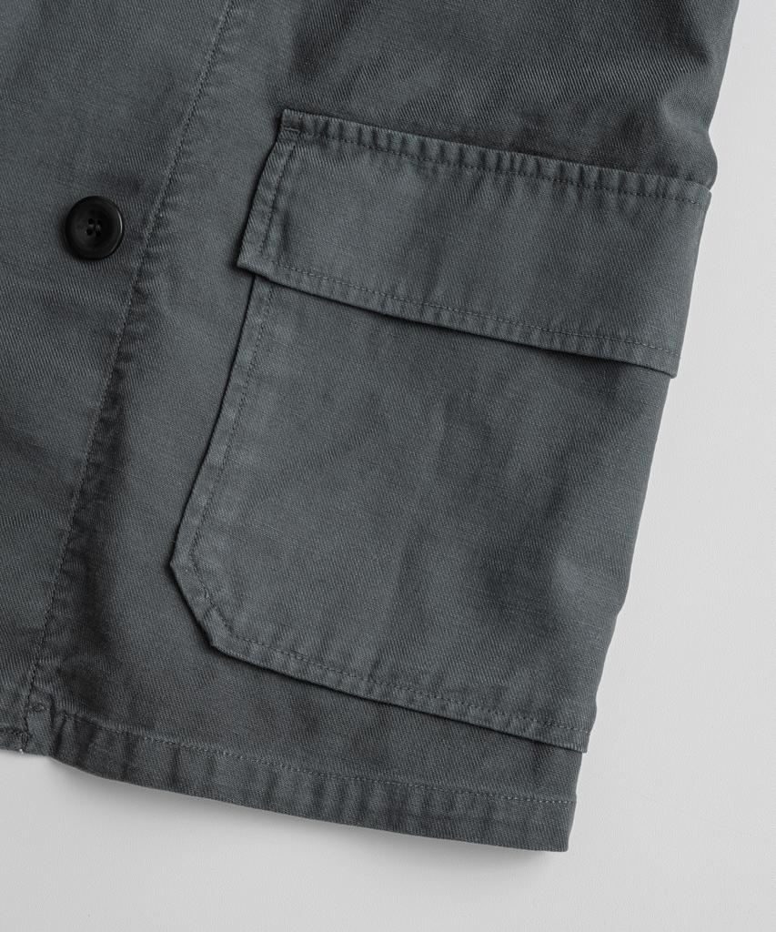 Beheavyer Dyed C/L French Db Jacket Faded Black