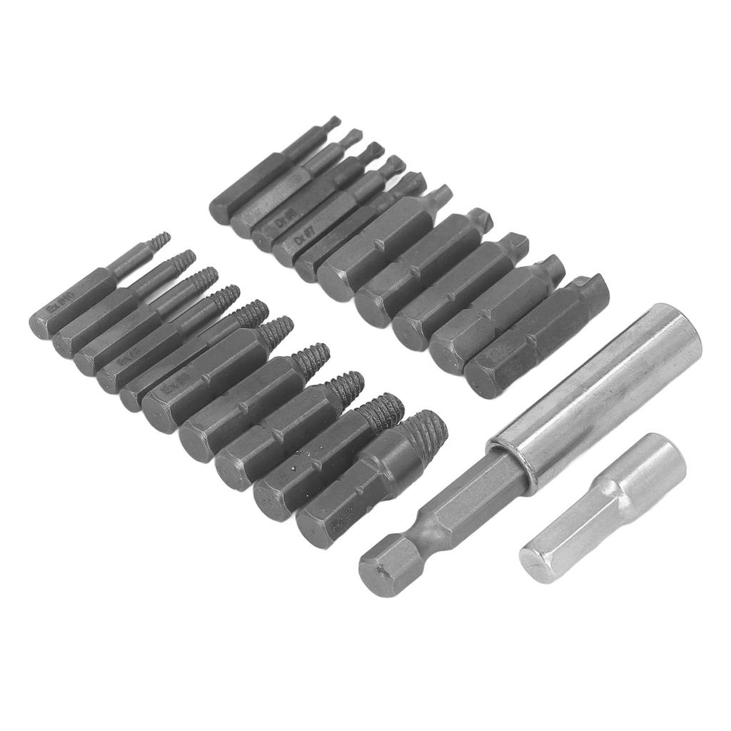 Набор экстракторов для винтов из быстрорежущей стали, инструмент для удаления сломанных поврежденных болтов с битами для отвертки