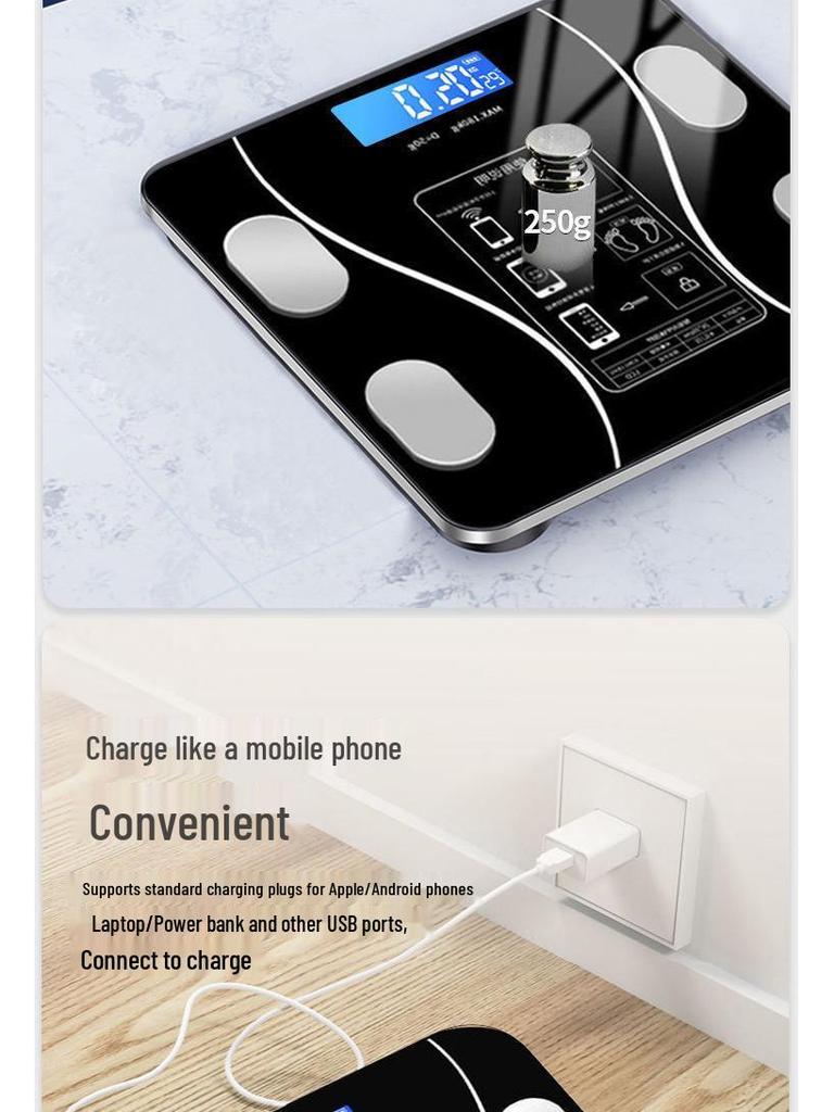 Smart Bluetooth Body Fat & Weight Scale for Health and Fitness
