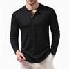 Мужская осенняя повседневная рубашка хенли с длинным рукавом